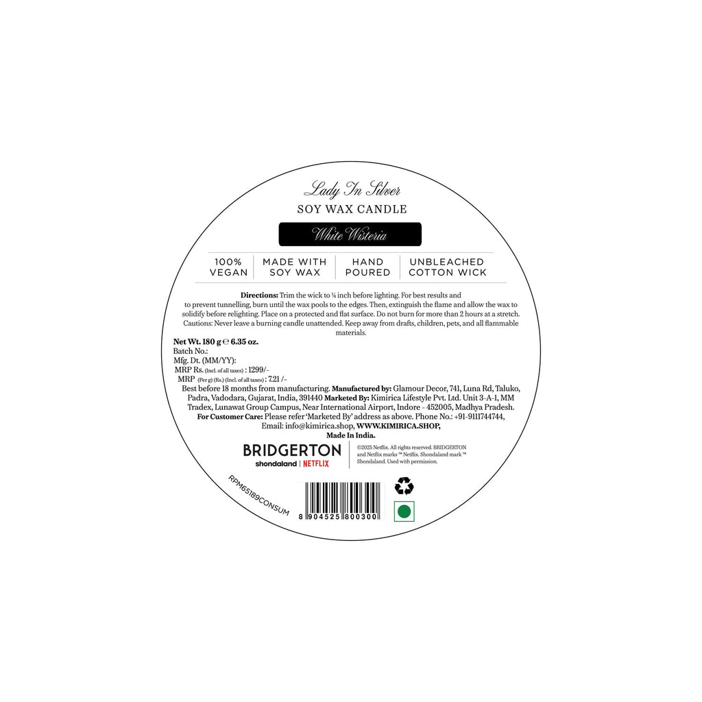 Lady In Silver Scented Soy Candle 180gm